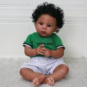 Lifelike Reborn Baby Dolls 20 Inch African American Realistic Baby Doll Newborn